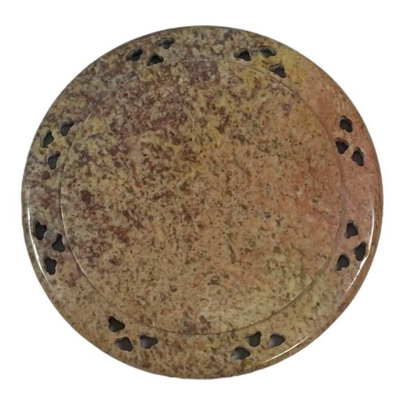 Vintage Marble Coasters set of 4 4" Handcrafted Stone Drink Set Southwest Rustic - Picture 10 of 16